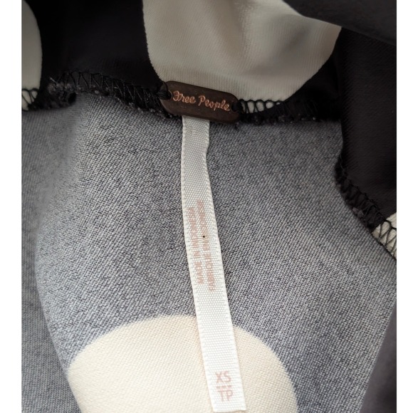 Free People Tigre Mini Dress XS Black White Polka Dot Long Sleeve - Picture 9 of 10